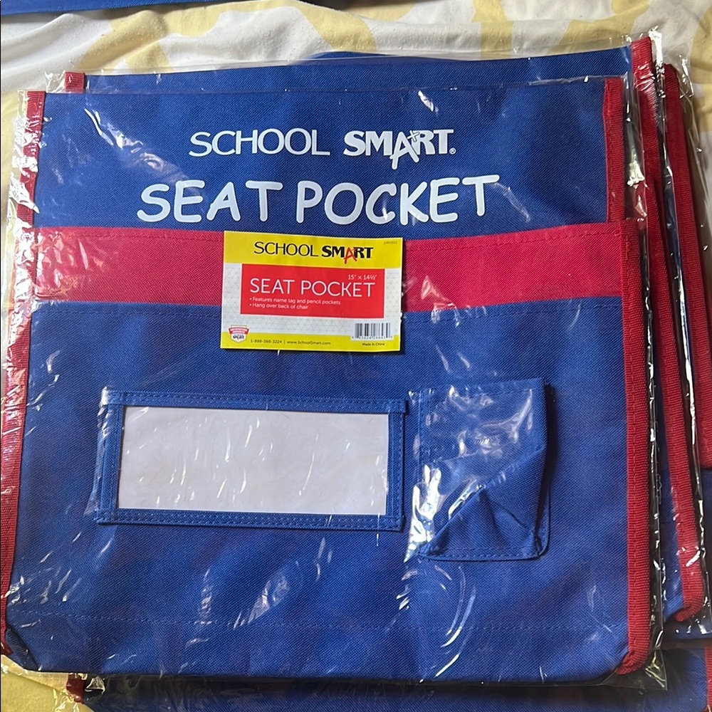 Blue and Red Seat Pocket